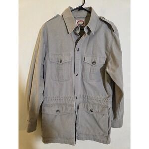 Vintage Banana Republic Safari Jacket Mens Small Khaki Cotton Mill Valley Tag